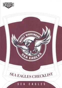 2023 NRL Traders Elite #055 Manly-Warringah Sea Eagles Checklist Front